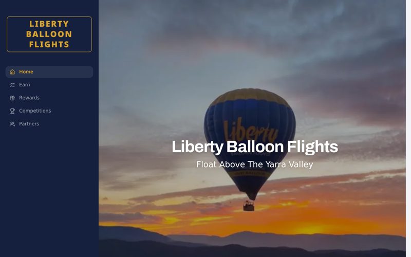 Liberty Balloon Flights loyalty site